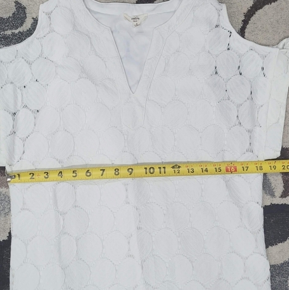 Entro Sz S Eyelet Casual White Tunic Short Dress - Picture 6 of 13